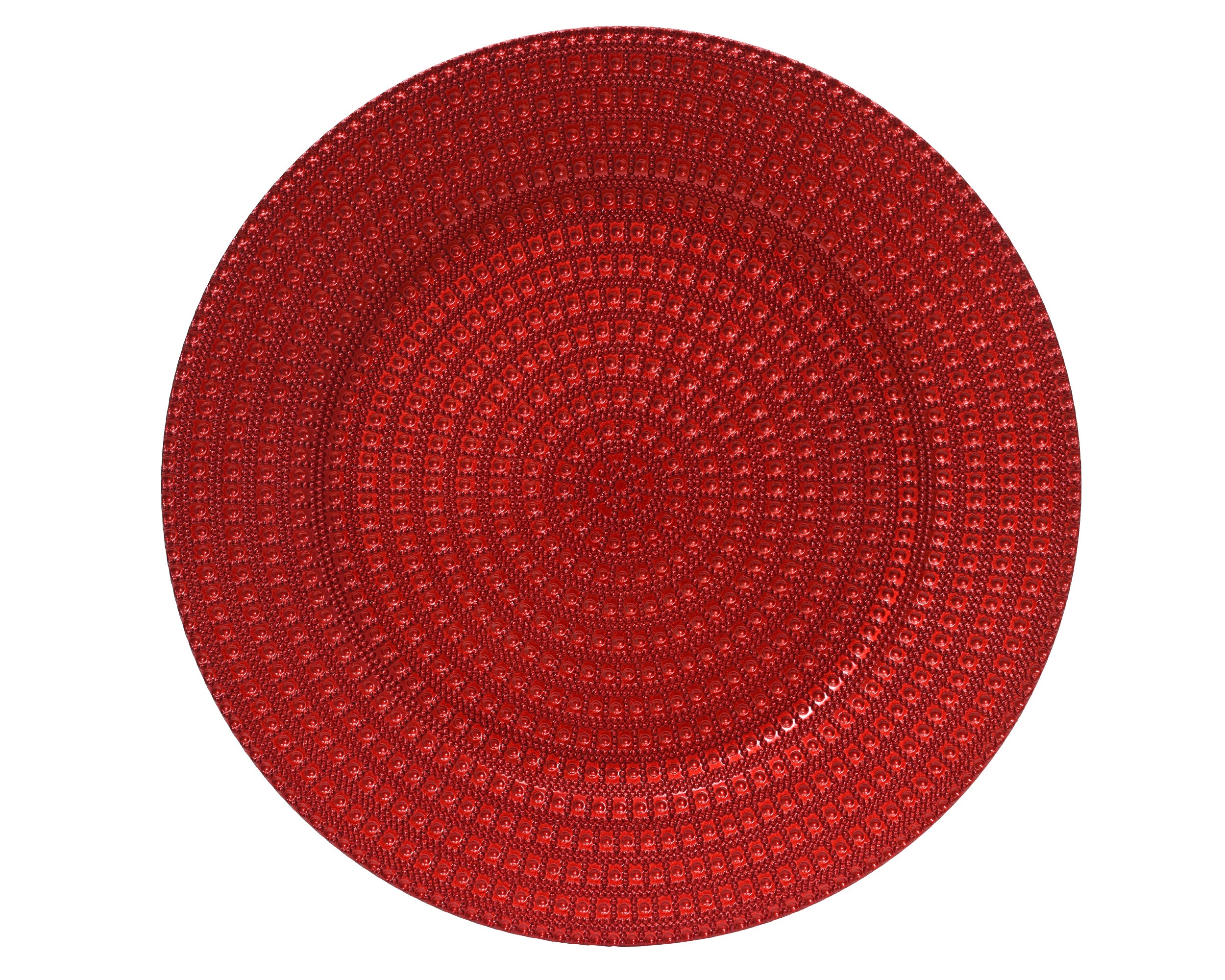 Decoris Presentation Plate Round Red 33 cm Dot Relief