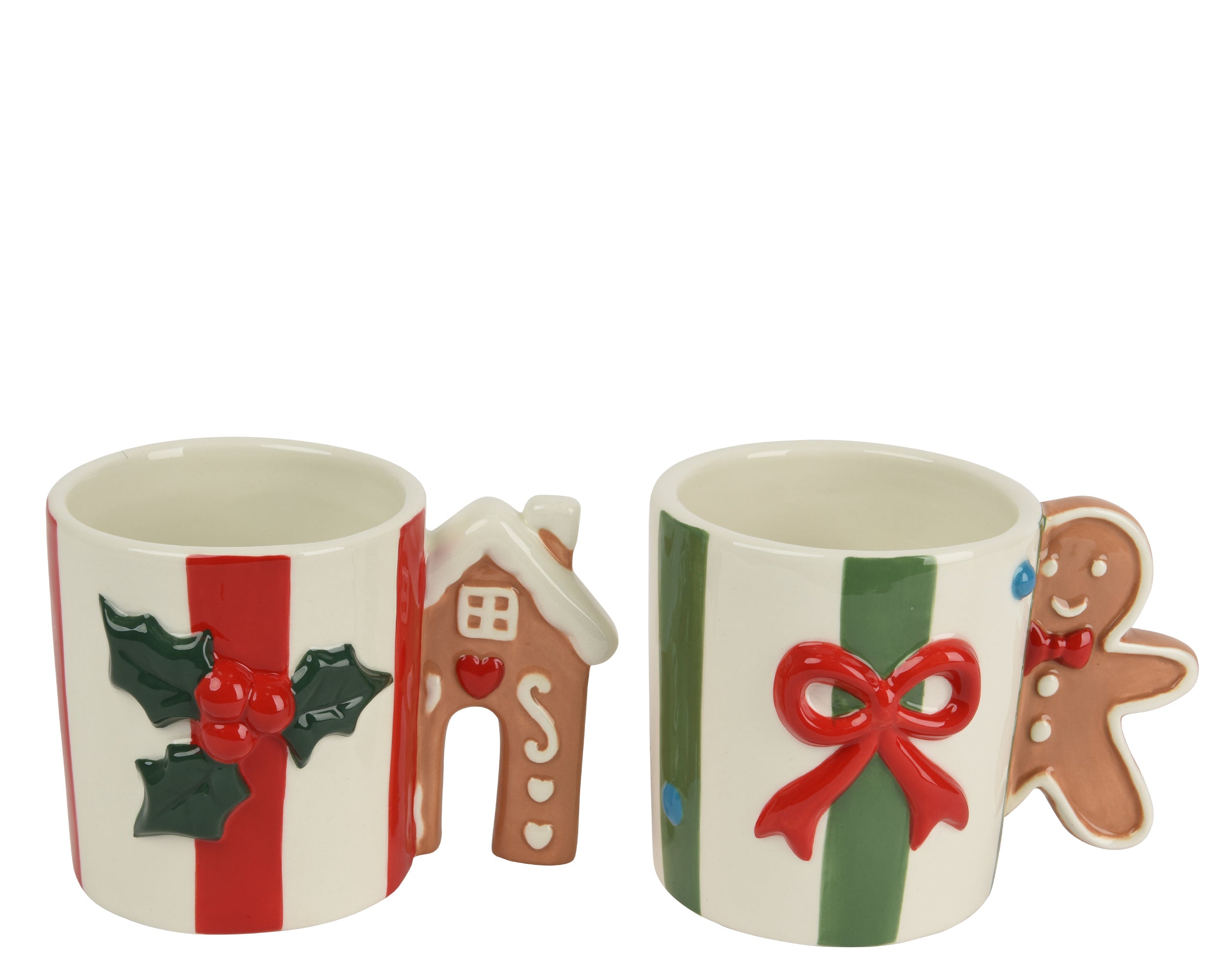 Christmas Mug Earthenware 300 ml with Gingerbread House or Gingerbread Man Handle