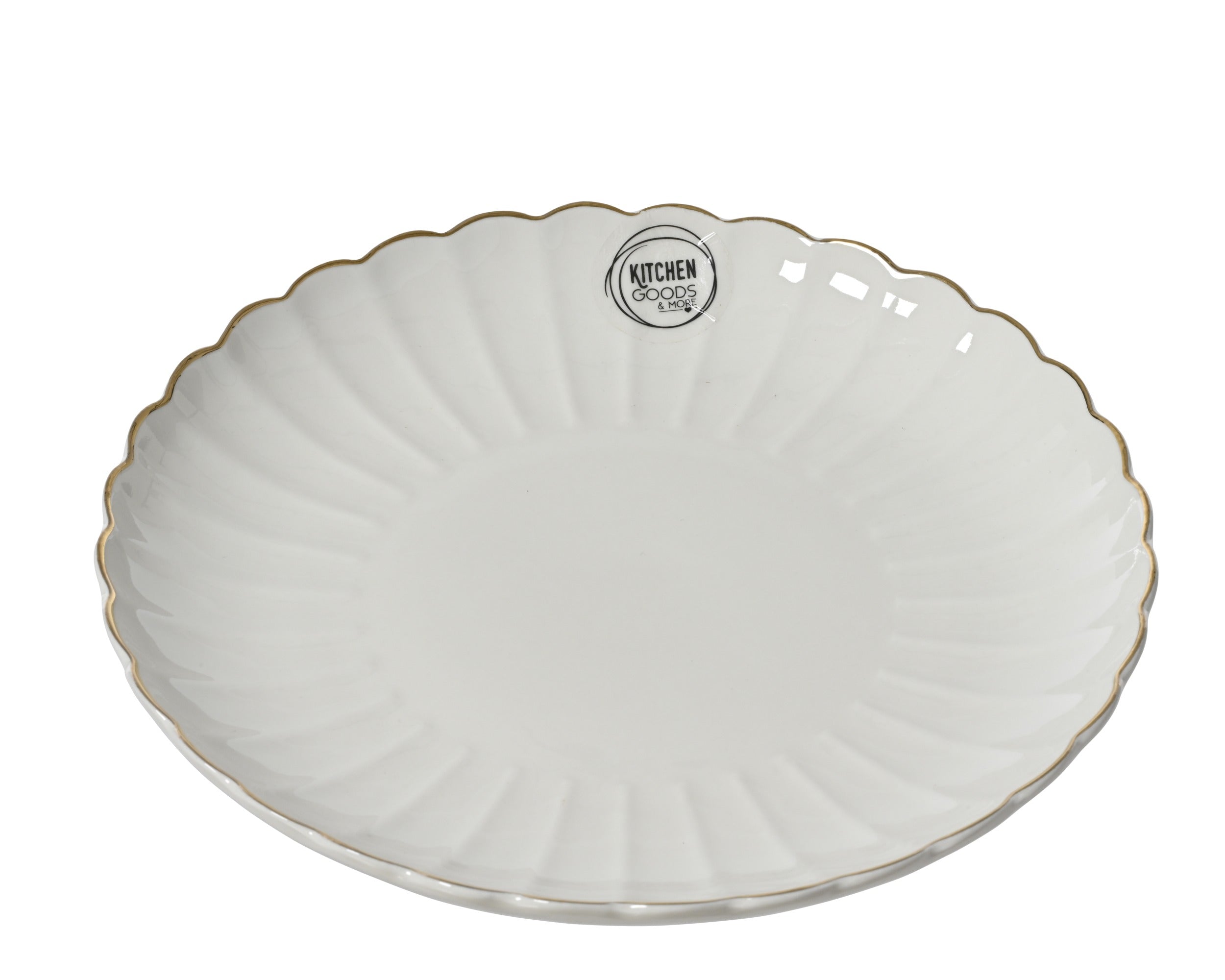 Dinner Plate – White Porcelain 26.6 cm with Gold Rim