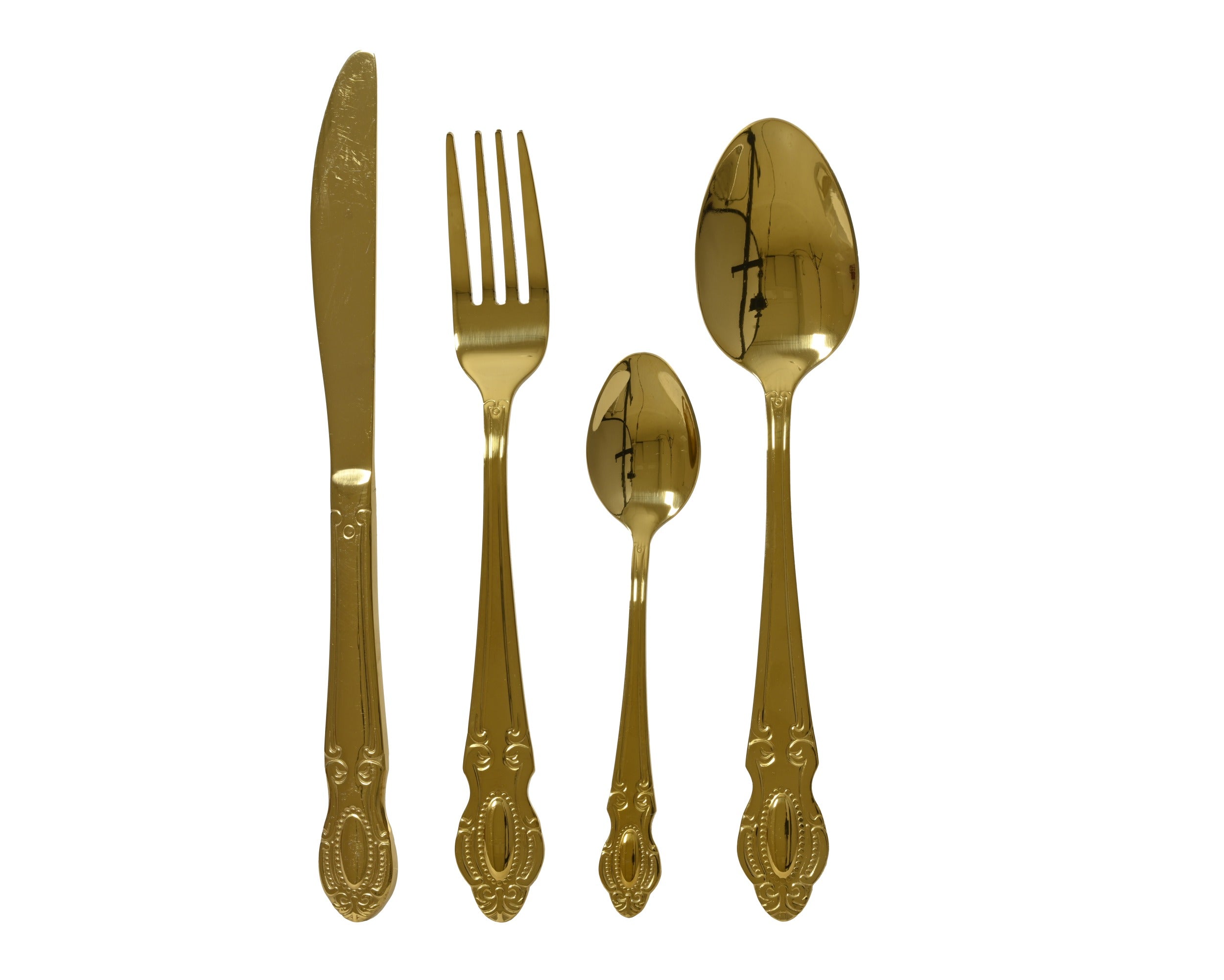 Cutlery Set Gold Stainless Steel 4-Piece