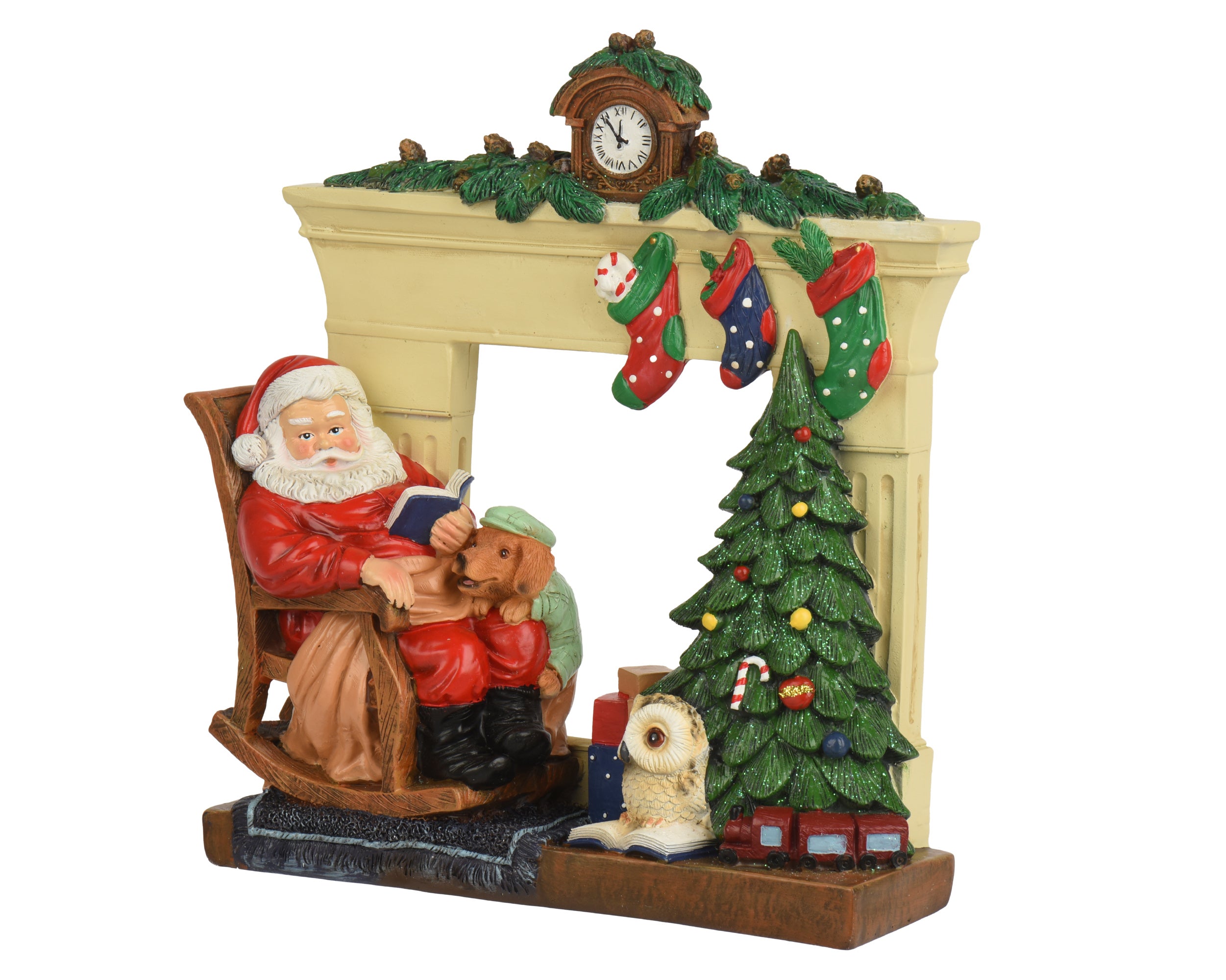 Decoris Christmas Fireplace Scenery Figure Polyresin 28.5 cm