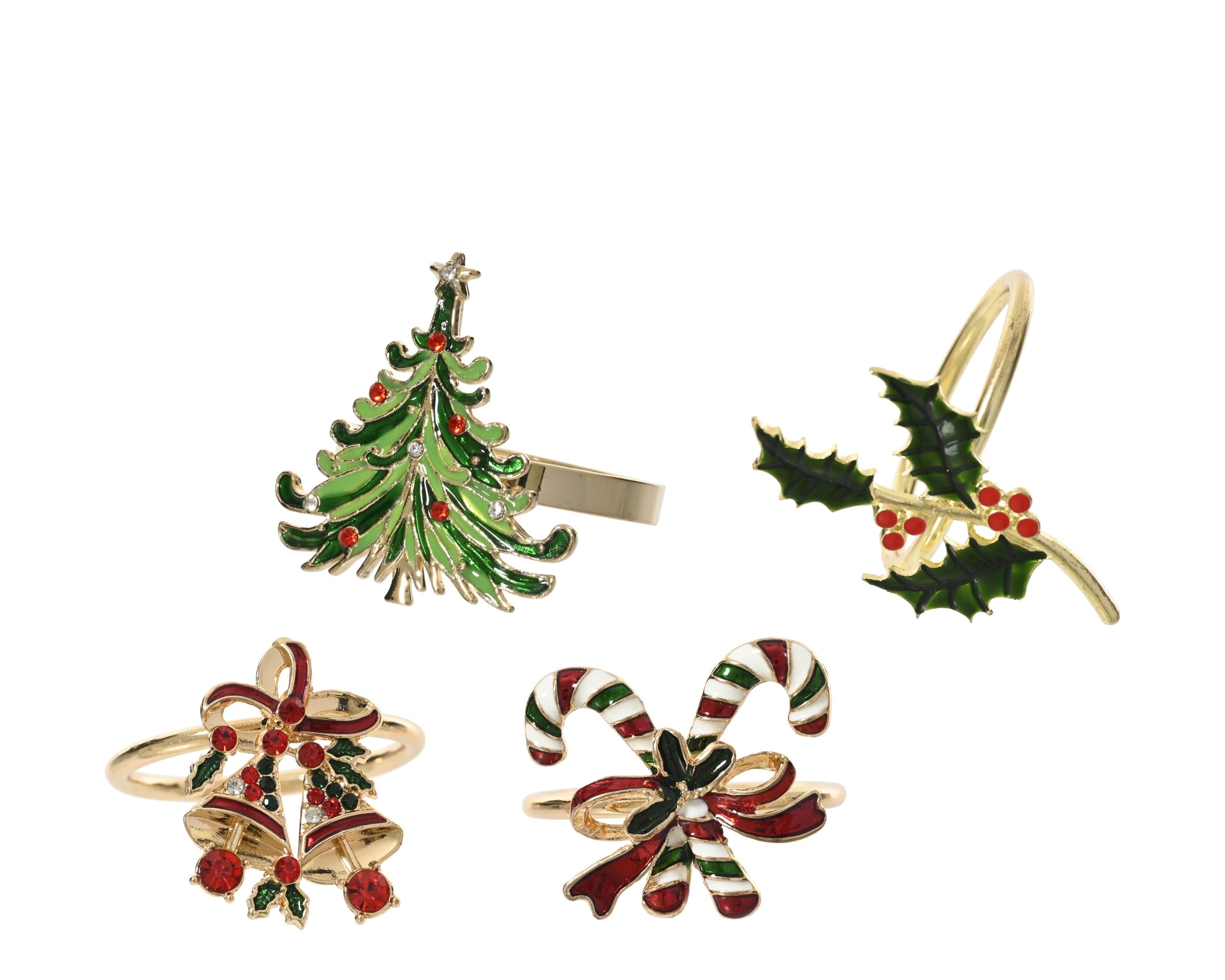 Decoris Christmas Napkin Ring 4 cm Multi-Colour Alloy