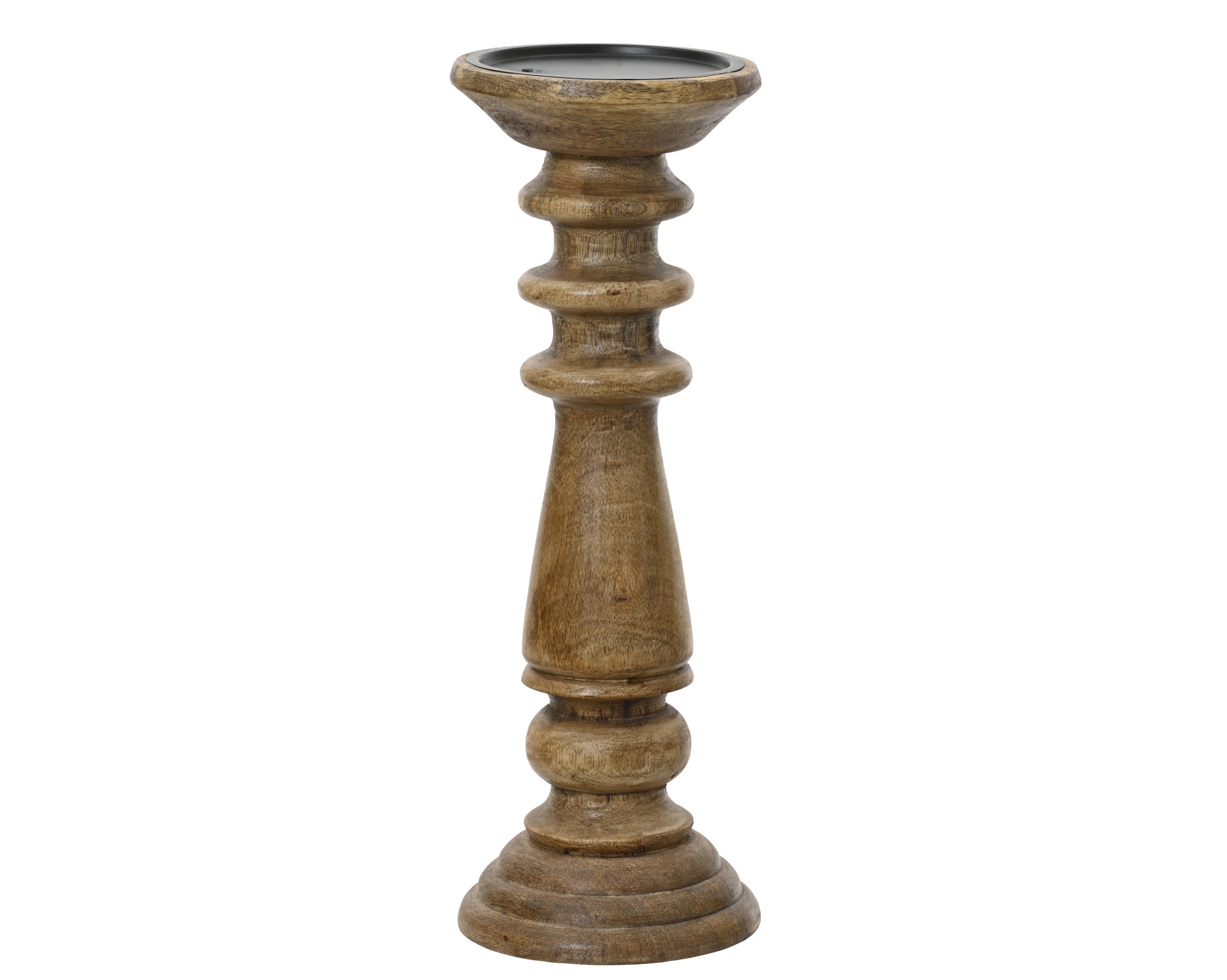 Decoris Candleholder Mangowood 36 cm Natural Brown