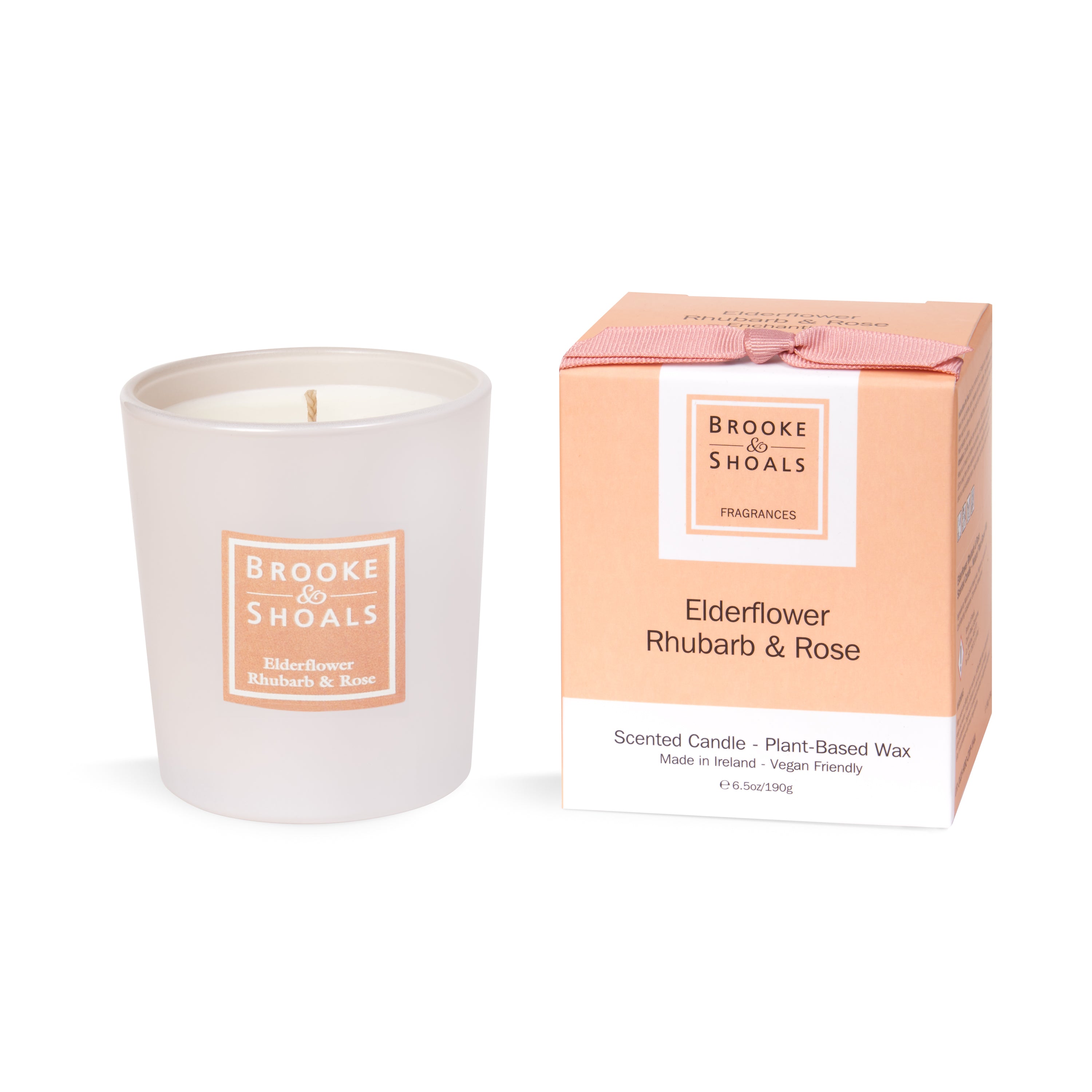 Brooke & Shoals Elderflower, Rhubarb & Rose Scented Candle
