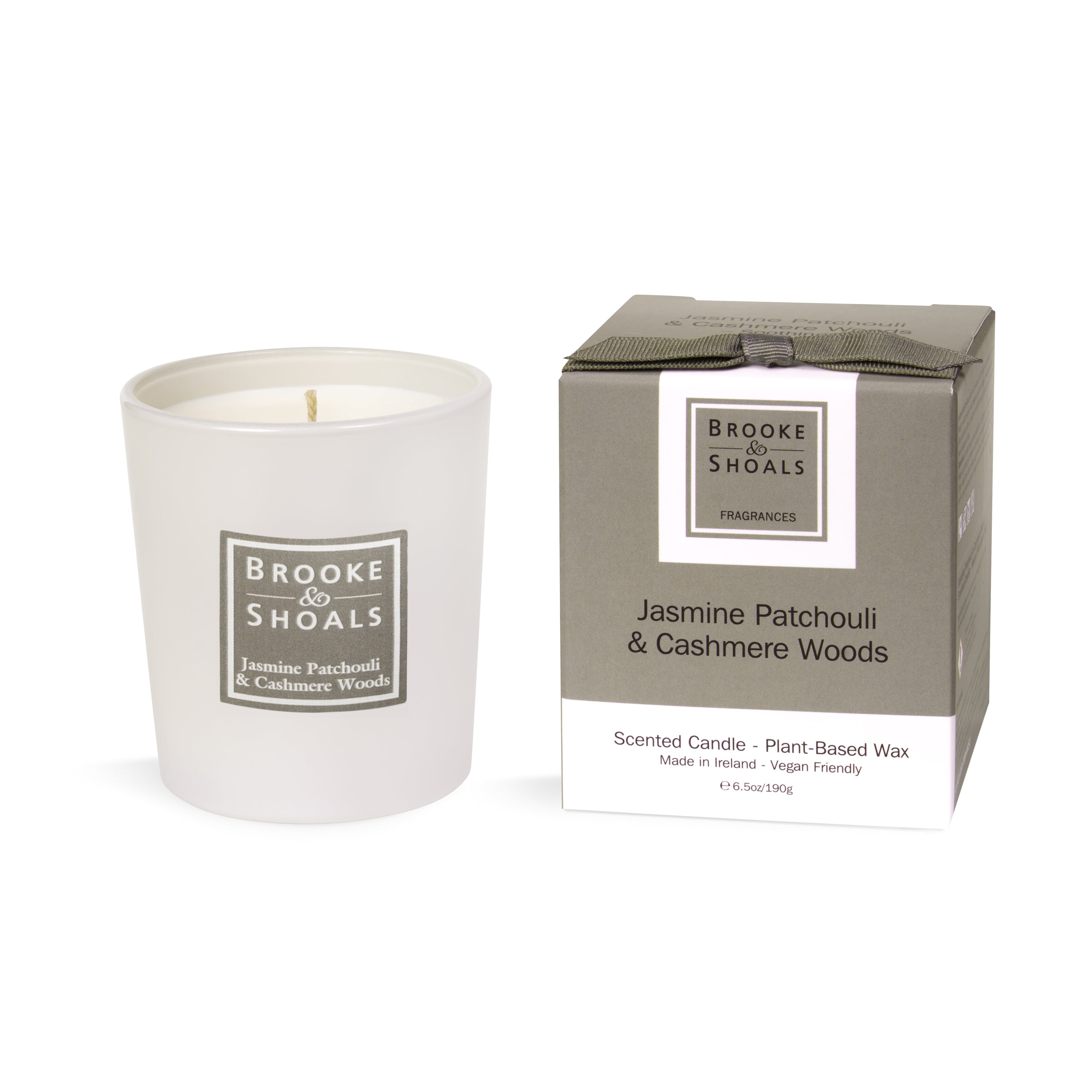 Brooke & Shoals Jasmine, Patchouli & Cashmere Woods Scented Candle