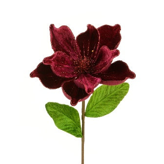Lux Velvet Magnolia Spray 55cm