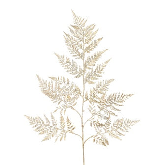 Sparkle Leather Fern Spray 78cm - Gold