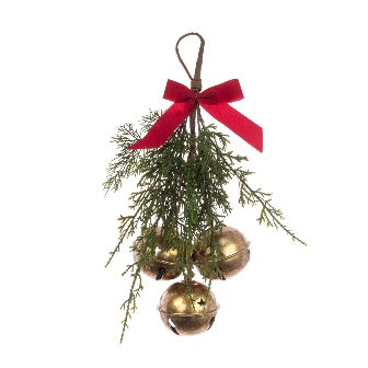 Hanging Bells With Bow 36cm
