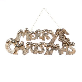 Champagne Merry Christmas Sign 15cm