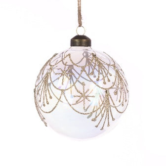 Violetta Glass Bauble 10cm