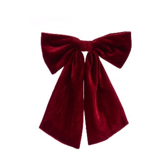 Velvet Bow Clip 31cm - Burgundy