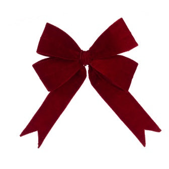 Velvet Wired Bow 35cm - Red