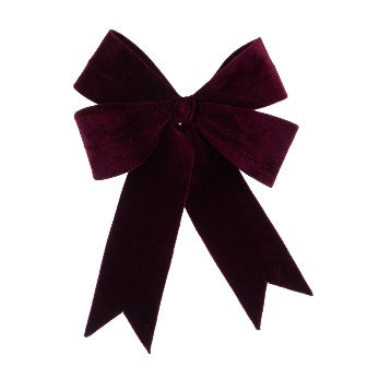 Velvet Wired Bow 48cm - Burgundy