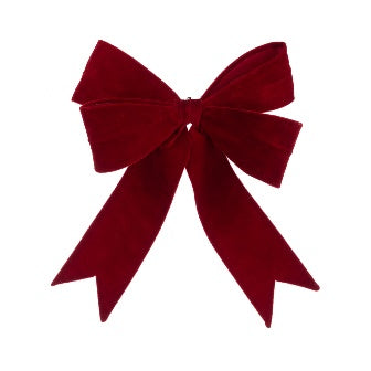 Velvet Wired Bow 48cm - Red