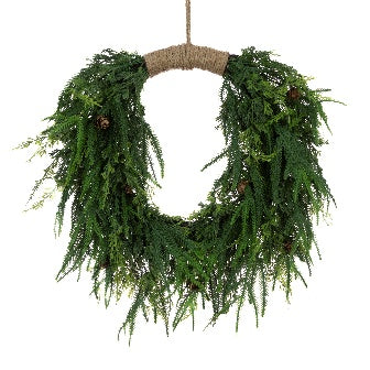 Cedar Pine Jute Wreath 60cm