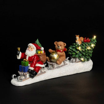 Santa On Sleigh with Friends (Battery Operated)
