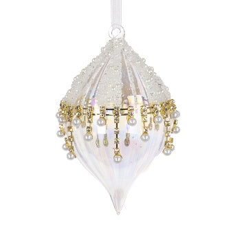 Pearl Glass Finial 12cm