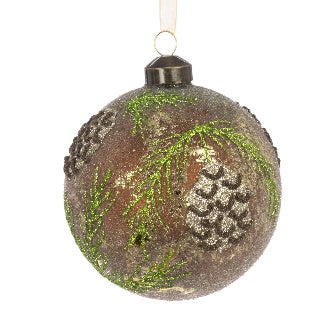 Lexi Glass Bauble 10cm - Bronze