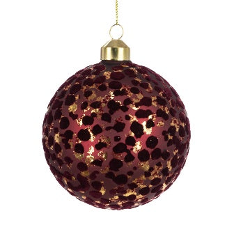 Zanthe Glass Bauble 10cm - Burgundy