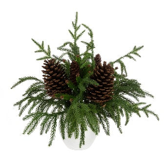 Waxed Pine & Pinecone In Pot 45cm